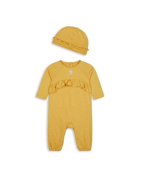 Mothercare Polka-Dot Print Rompers with Cap