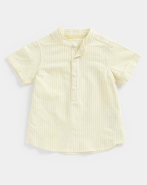 Mothercare Striped Popover Shirt with Band Collar