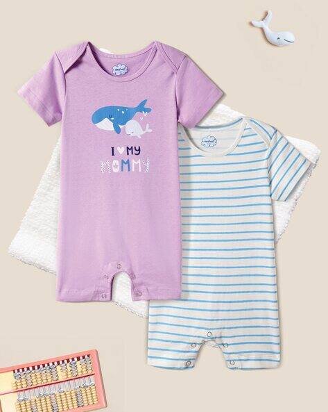 NAUTI NATI Pack of 2 Printed Cotton Onesies