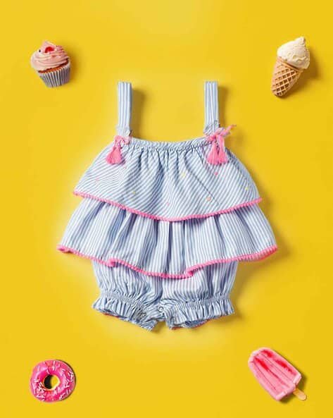 NAUTI NATI Striped Square-Neck Romper