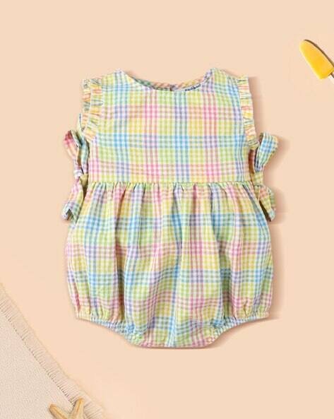 NAUTI NATI Checked Round-Neck Rompers