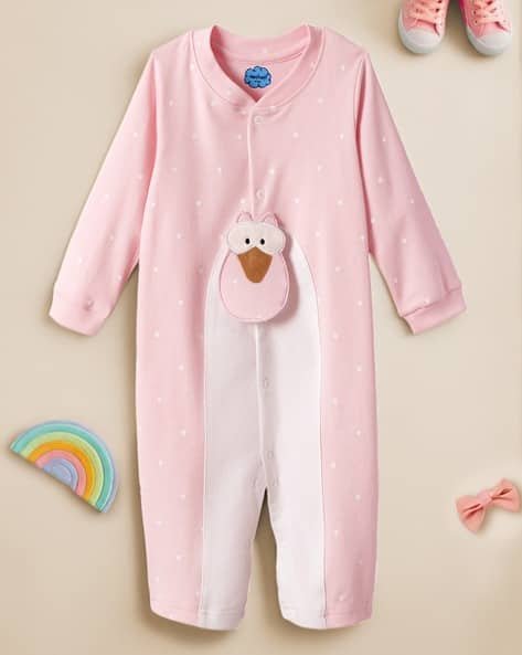 NAUTI NATI Micro Print Rompers with Snap-Button Closure