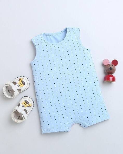 NINO BAMBINO Micro Print Sleeveless Round-Neck Romper
