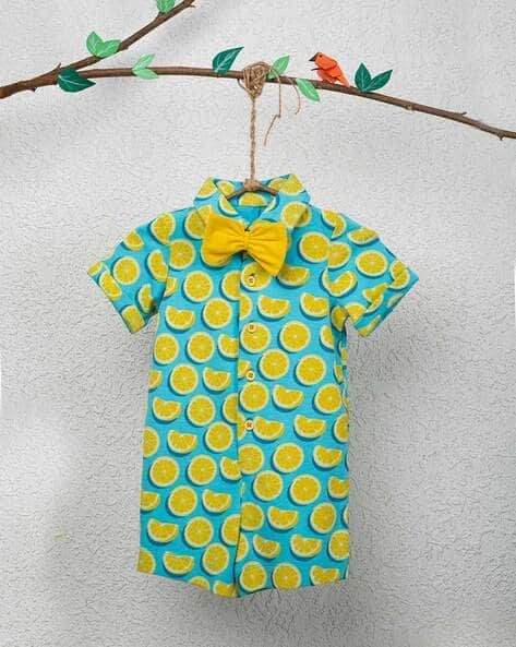 NINO BAMBINO Printed Button-Down Romper