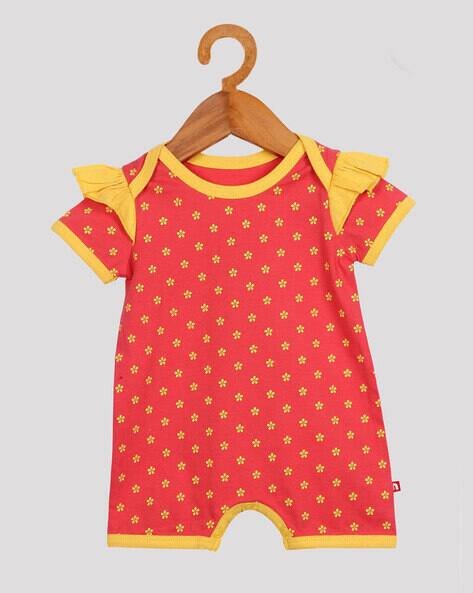 NINO BAMBINO Floral Print Round-Neck Romper