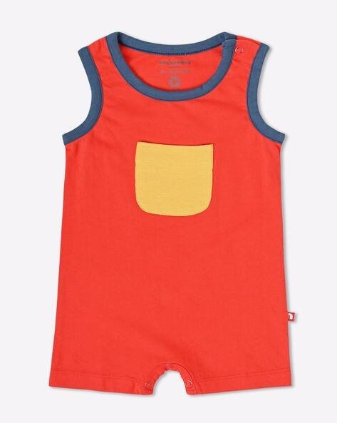 NINO BAMBINO Round-Neck Organic Cotton Romper