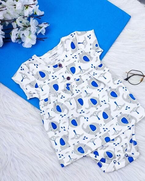 NINO BAMBINO Graphic Print Rompers