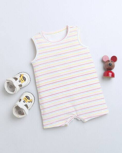 NINO BAMBINO Striped Sleeveless Round-Neck Romper