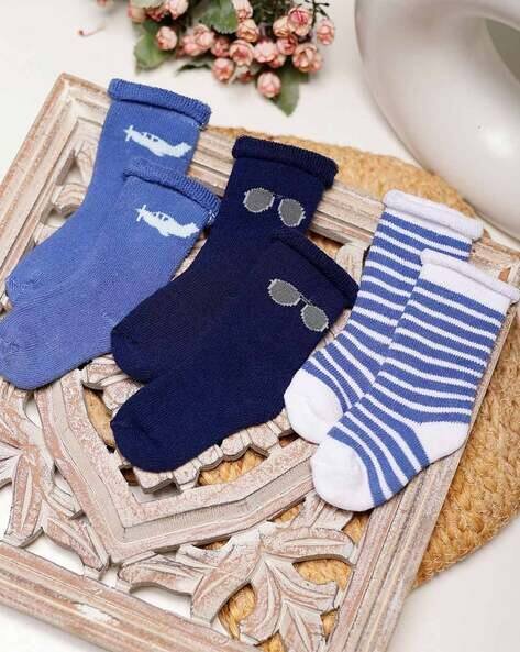 PASSION PETALS Pack of 3 Boys Printed Socks
