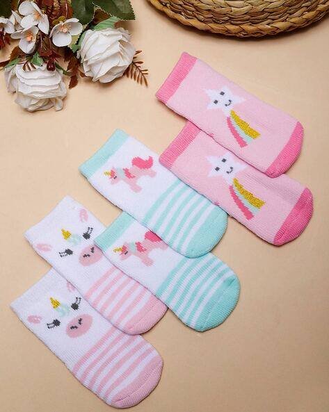 PASSION PETALS Pack of 3 Girls Printed Socks