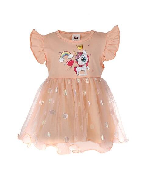 PASSION PETALS Unicorn Print Fit & Flare Dress