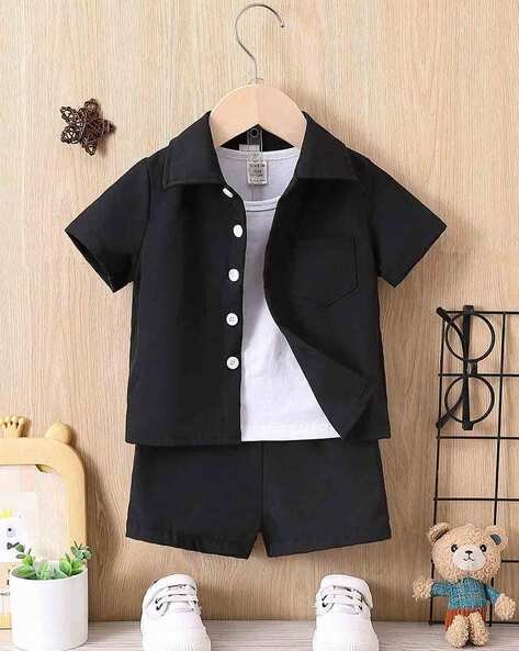 Peeloo Boys Cotton Shorts & Shirt Set