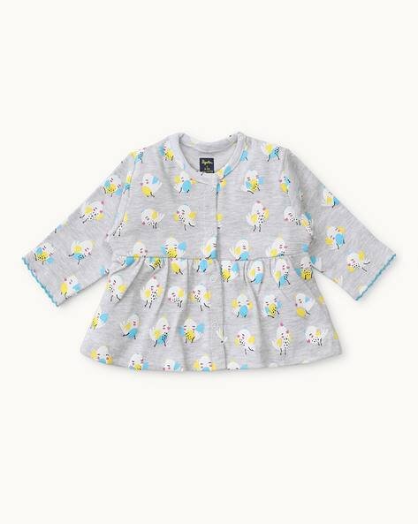 PEPITO Bird Print V-Neck Frock
