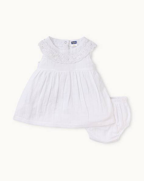 PEPITO Round-Neck Dress with Lace Detail