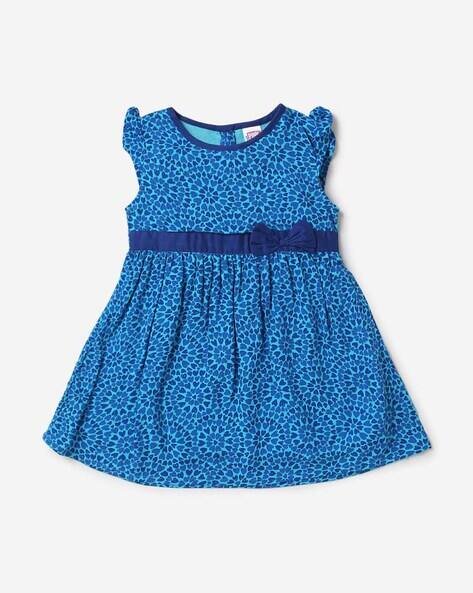 PINK N BLUE Geometric Print Fit & Flare Dress