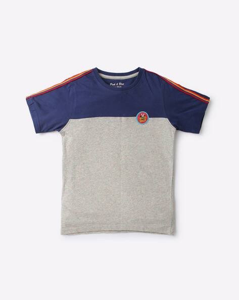 PINK N BLUE Colourblock Round-Neck T-Shirt