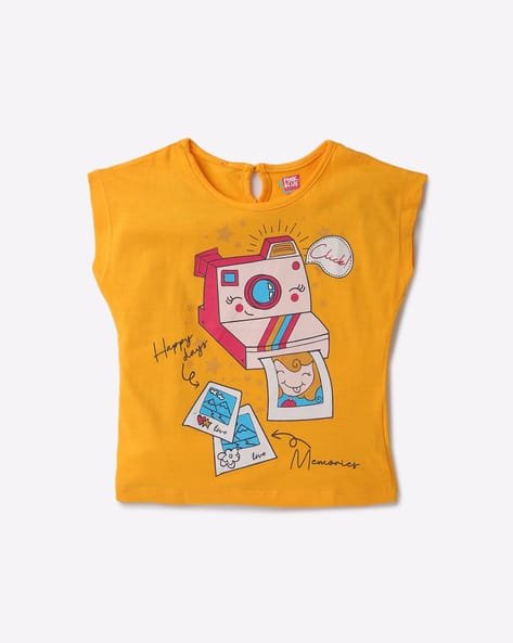 PINK N BLUE Printed Round-Neck T-Shirt