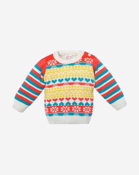 PINK N BLUE Striped Round-Neck Sweatshirt