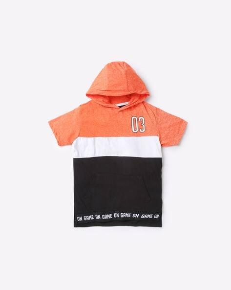 PINK N BLUE Colourblock Hooded T-shirt