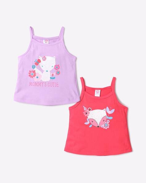 PINK N BLUE Pack of 2 Printed T-Shirts