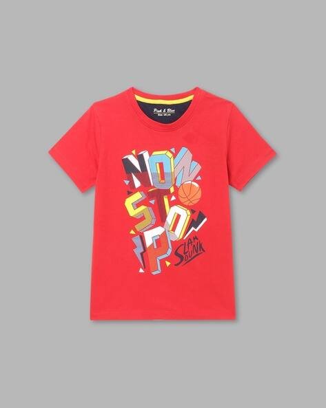 PINK N BLUE Core Graphic Print Crew-Neck T-Shirt