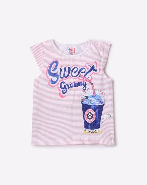 PINK N BLUE Typographic Print Round-Neck T-Shirt