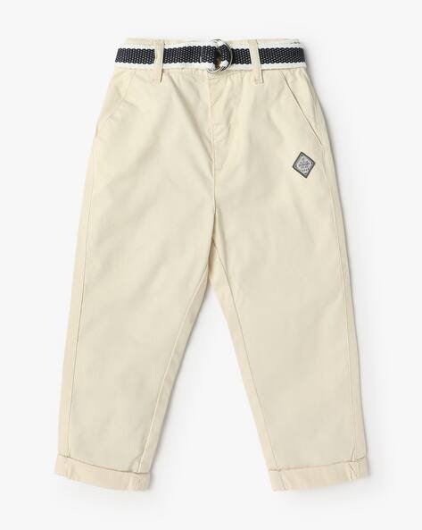 PLAYDAY Boys Flat-Front Regular Fit Trousers with Belt