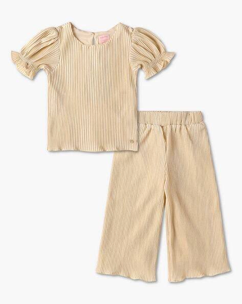 PLAYDAY Girls Polka-Dot Print Top & Palazzos Set