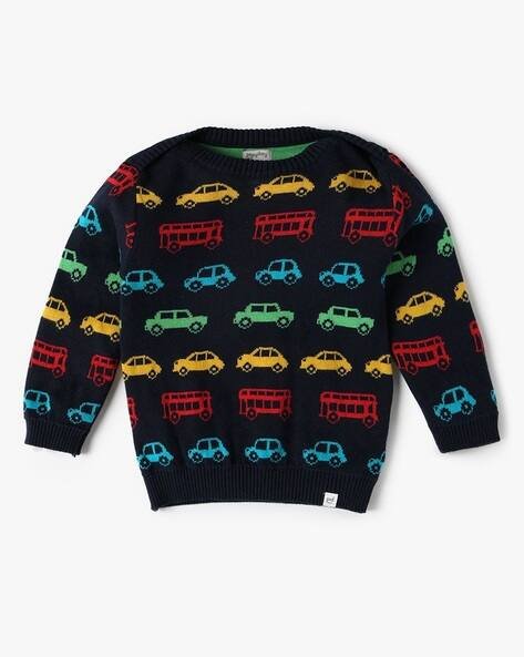 PLAYDAY Boys Printed Round-Neck Sweater