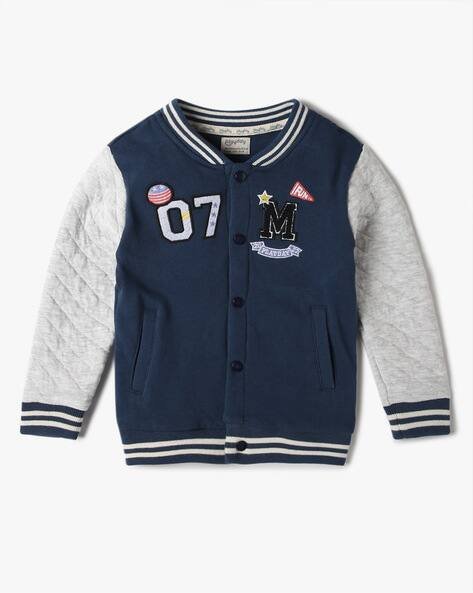 PLAYDAY Boys Applique Embroidered Bomber Jacket