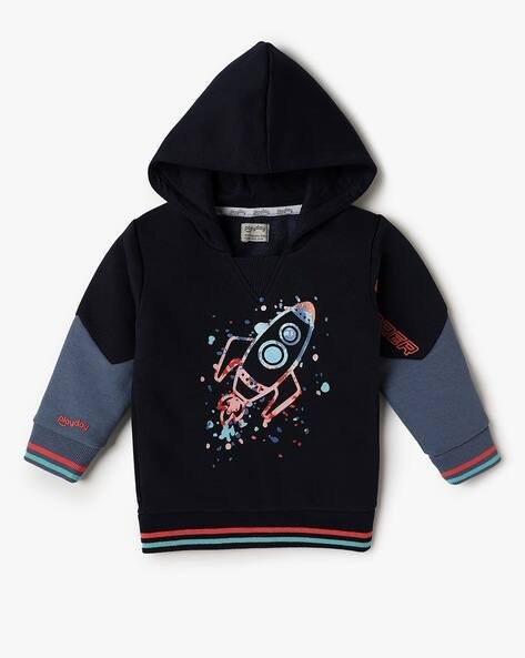 PLAYDAY Boys Graphic Print Regular Fit Hoodie