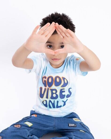 PLAYDAY Boys Typographic Print Regular Fit Round-Neck T-Shirt