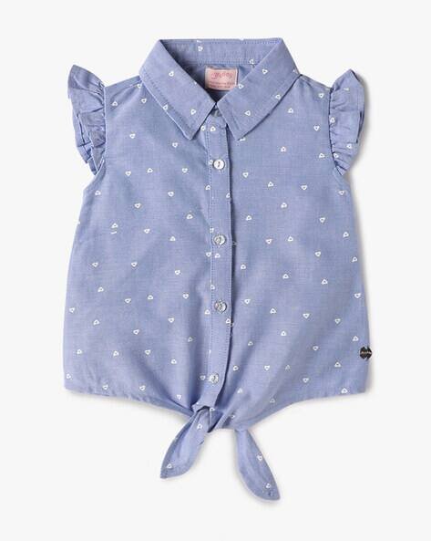 PLAYDAY Girls Heart Print Shirt