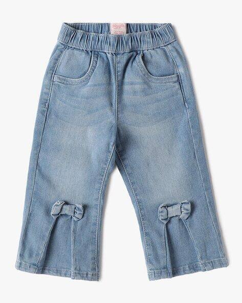 PLAYDAY Girls Mid-Wash Flared Jeans