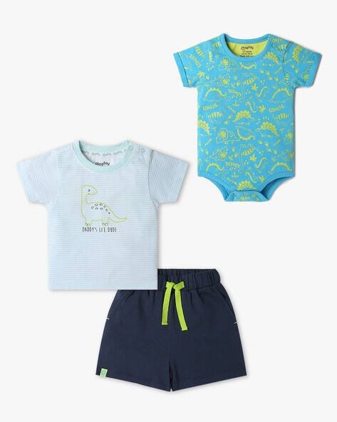 PLAYDAY Graphic Print Bodysuit with T-Shirt & Shorts
