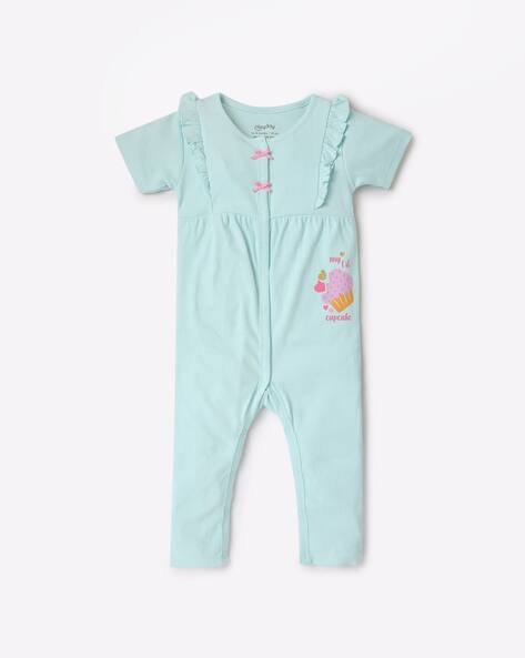 PLAYDAY Placement Print Romper with Ruffles