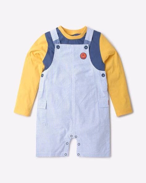PLAYDAY Striped Dungarees with T-Shirt