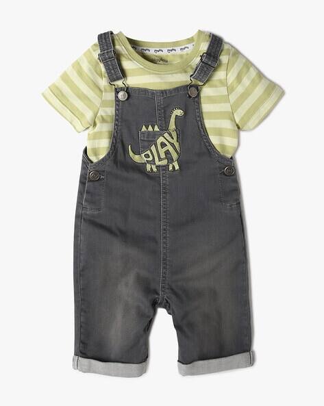PLAYDAY Boys Embroidered Dungaree Set