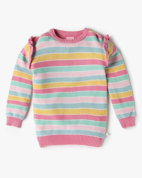 PLAYDAY Girls Striped Cotton Sweatshirt