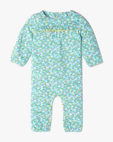 PLAYDAY Unisex Floral Print Romper with Ruffles Overlay