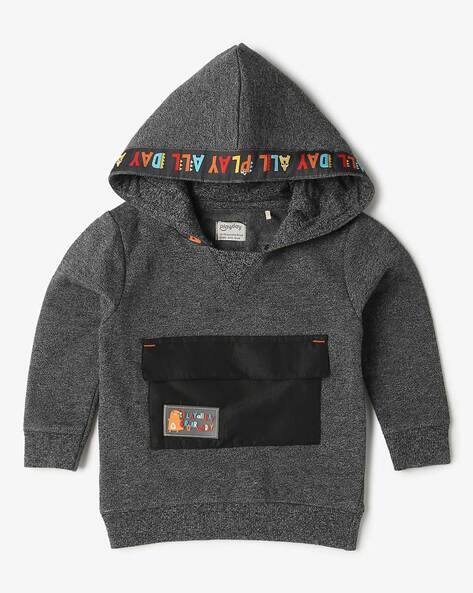 PLAYDAY Boys Embroidered Regular Fit Hoodie