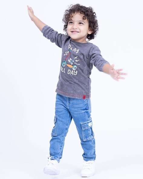 PLAYDAY Boys Printed Relaxed Fit Round-Neck T-Shirt