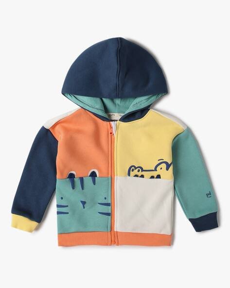 PLAYDAY Boys Colourblock Regular Fit Hoodie
