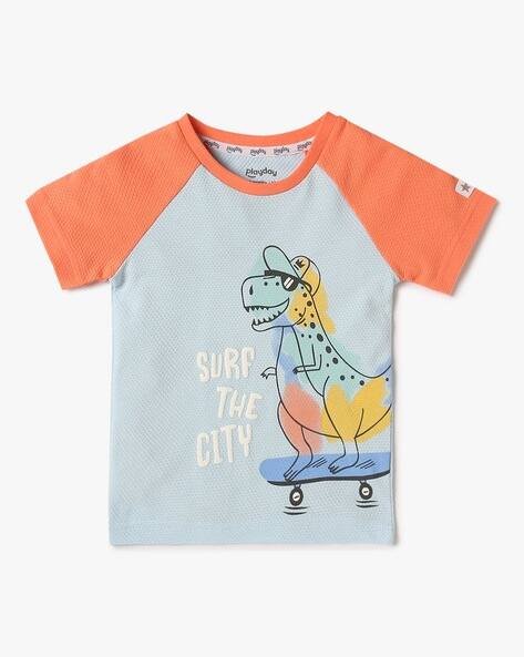 PLAYDAY Boys Graphic Print Relaxed Fit Crew-Neck T-Shirt