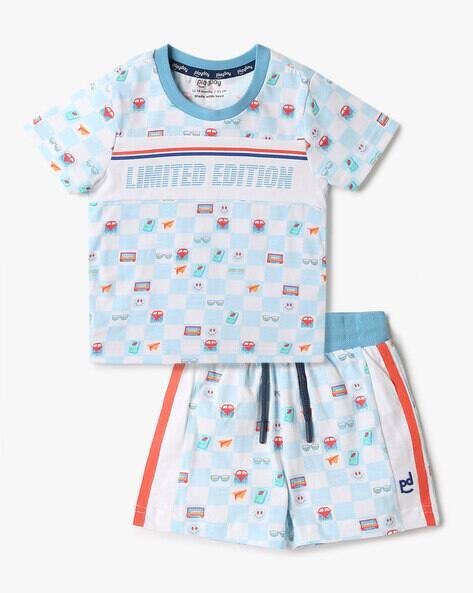 PLAYDAY Boys Printed T-Shirt & Shorts Set