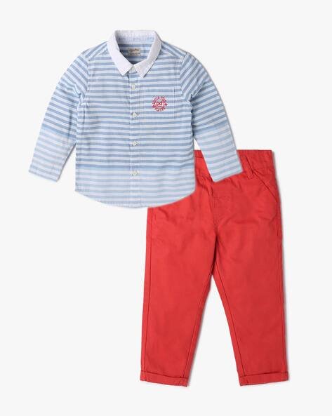 PLAYDAY Boys Striped Shirt & Pants Set