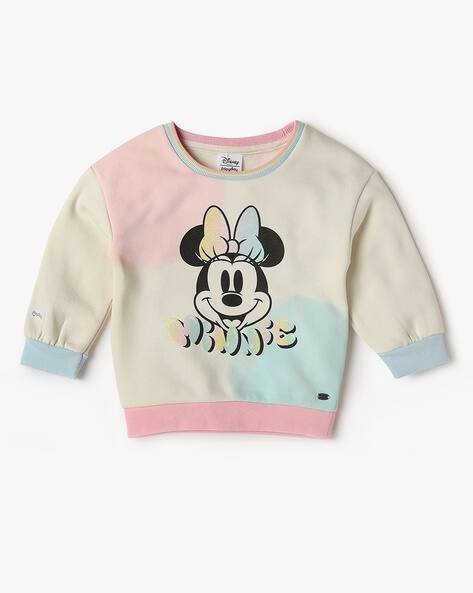 PLAYDAY Girls Colourblock Minnie Mouse Regular Fit Sweatshirt