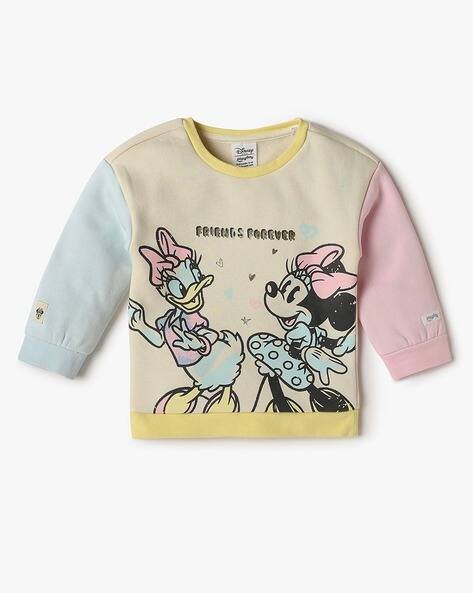 PLAYDAY Girls Daisy & Minnie Regular Fit Sweatshirt