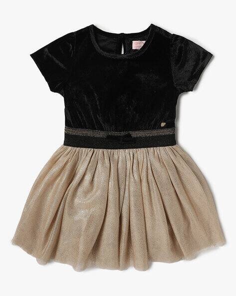 PLAYDAY Girls Foil Print Fit & Flare Dress