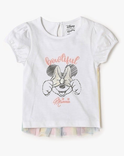 PLAYDAY Girls Tulle Mesh Regular Fit T-Shirt